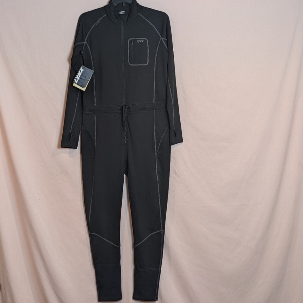 Lynx One Piece Mid Layer Snowmobile Gear in Black size Large